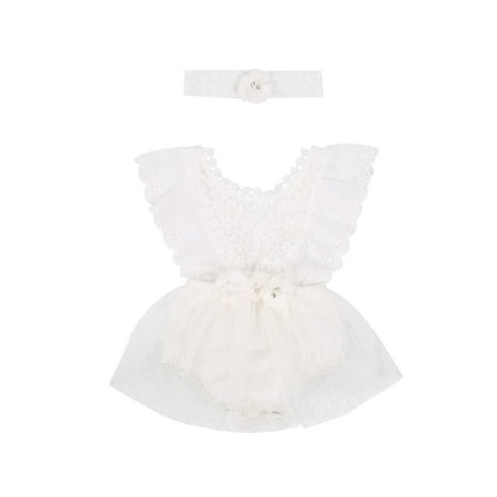 Douhoow Newborn Baby Girls White Romper Infant Sleeveless Lace Flower Round Neck Jumpsuit Headwear
Douhoow Newborn Baby Girls White Romper Infant Sleeveless Lace Flower Round Neck Jumpsuit Headwear