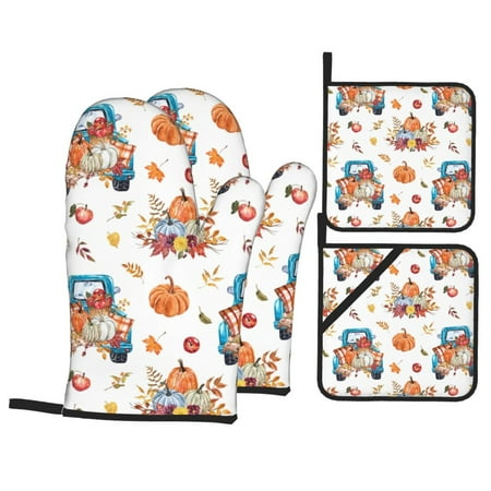 Oven Mitts and Pot Holders 4 pcs Set Vintage Autumn Truck Heat Resistant Silicone Oven Mitts Pot Holders for Kitchen Baking Cooking Non-Slip Oven Gloves Hot Pads Potholders
Oven Mitts and Pot Holders 4 pcs Set Vintage Autumn Truck Heat Resistant Silicone Oven Mitts Pot Holders for Kitchen Baking Cooking Non-Slip Oven Gloves Hot Pads Potholders