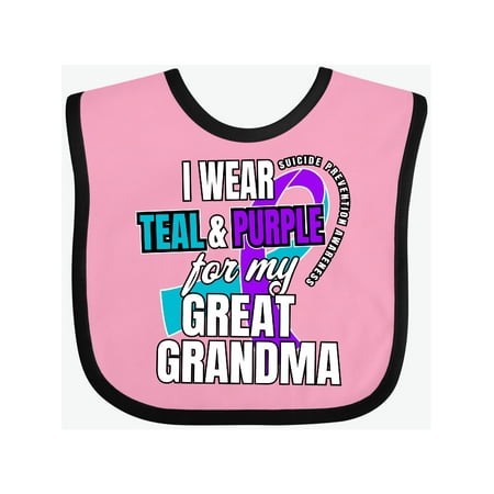 Inktastic Suicide Prevention I Wear Teal and Purple For My Great Grandma Gift Baby Boy or Baby Girl Bib
Inktastic Suicide Prevention I Wear Teal and Purple For My Great Grandma Gift Baby Boy or Baby Girl Bib