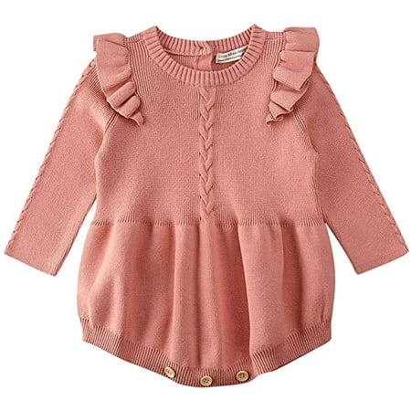Toddler Baby Girls Ruffle Long Sleeves Knit Sweater Romper Casual Princess Jumpsuit Fall/ Winter Clothes 0-3Y
Toddler Baby Girls Ruffle Long Sleeves Knit Sweater Romper Casual Princess Jumpsuit Fall/ Winter Clothes 0-3Y
