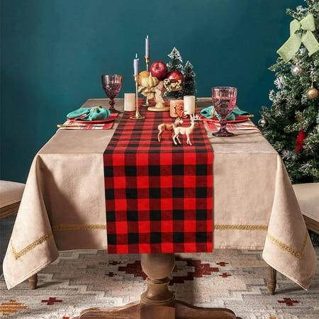 HiMiss Table Runner Christmas Series Red Black Plaid Table Cloth Kitchen Living Room Table Decoration Items
HiMiss Table Runner Christmas Series Red Black Plaid Table Cloth Kitchen Living Room Table Decoration Items