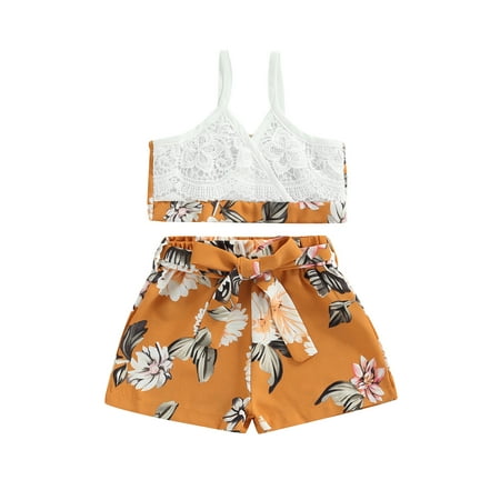 Little Girls Sweet Style Lace V-neck Sleeveless Cross Camisole + Floral Tie Up Shorts Set
Little Girls Sweet Style Lace V-neck Sleeveless Cross Camisole + Floral Tie Up Shorts Set