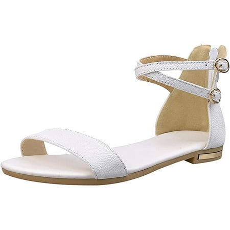 Women s Genuine Leather Crossing Ankle Straps Sandals Flat Open-toe Back Zipper Summer Pumps Shoes
Women s Genuine Leather Crossing Ankle Straps Sandals Flat Open-toe Back Zipper Summer Pumps Shoes