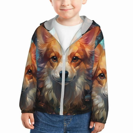 Qekee Cartoon Pattern Corgi Print UPF 50+ Kids Sun-Protective Hooded Long Sleeve Rash Guard for Fishing Water Beach Sports -2 Years
Qekee Cartoon Pattern Corgi Print UPF 50+ Kids Sun-Protective Hooded Long Sleeve Rash Guard for Fishing Water Beach Sports -2 Years