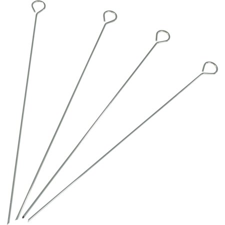 Titan Outdoors 15" Long Stainless Steel Grill Skewers Ring Tip BBQ Shish Kebab