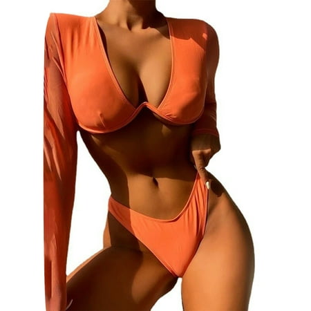 Amuver Women Swimwear Two Piece Set Solid Color Swimsuit V-neck Bra Tops Bikini High Waist Pantie Thong
Amuver Women Swimwear Two Piece Set Solid Color Swimsuit V-neck Bra Tops Bikini High Waist Pantie Thong