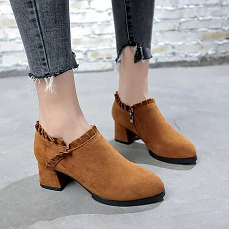 Dpityserensio Women s Heel Low Heel Round-Toe Boots Metal Leather Belt Buckle Side Zipper Short Boots Brown 6.5(39)
Dpityserensio Women s Heel Low Heel Round-Toe Boots Metal Leather Belt Buckle Side Zipper Short Boots Brown 6.5(39)