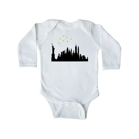 Inktastic New York Skyline Gift Baby Boy or Baby Girl Long Sleeve Bodysuit
