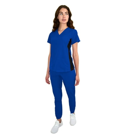 Womens Stretch Knit Panel Top and Jogger Pant Scrub Set Medical Nursing GT 4FLEX-Royal/Electric Blue-Small
Womens Stretch Knit Panel Top and Jogger Pant Scrub Set Medical Nursing GT 4FLEX-Royal/Electric Blue-Small