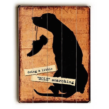 ArteHouse Decorative Wood Sign "Sole Searching" by Artist Kate Ward Thacker, 9" x 12", Solid Wood