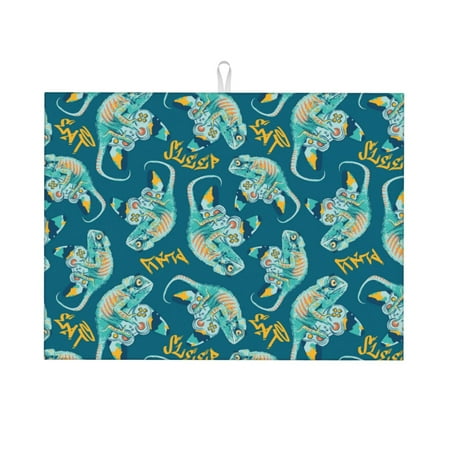 Dish Drying Mats for Kitchen Counter - Cute Chameleon Lizard Handle 18x24in Dish Drying Pad Coffee Mat with Hanging Loop Super Absorbent Kitchen Counter Mat Coffee Bar Accessories
Dish Drying Mats for Kitchen Counter - Cute Chameleon Lizard Handle 18x24in Dish Drying Pad Coffee Mat with Hanging Loop Super Absorbent Kitchen Counter Mat Coffee Bar Accessories