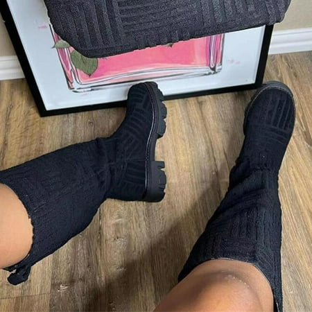 Women‘s Platform Knee High Boots Solid Color Comfortable Slip On Shoes Round Toe Non-slip Shoes
Women‘s Platform Knee High Boots Solid Color Comfortable Slip On Shoes Round Toe Non-slip Shoes