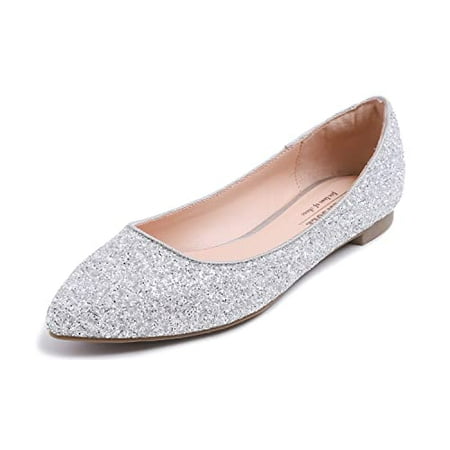 Feversole Women s Sparkle Memory Foam Cushioned Colorful Shiny Ballet Flats Glitter Silver Pointed Size 8.5 M US
Feversole Women s Sparkle Memory Foam Cushioned Colorful Shiny Ballet Flats Glitter Silver Pointed Size 8.5 M US