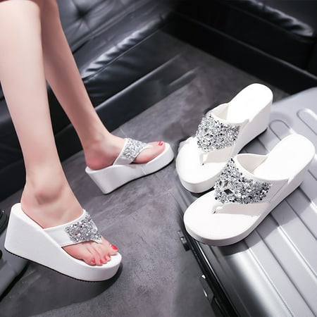 LoyisViDion Womens Sandals Clearance Flip-Flops Platform Sandals and Slippers with Slope Heel Casual Slippers White 6(36)
LoyisViDion Womens Sandals Clearance Flip-Flops Platform Sandals and Slippers with Slope Heel Casual Slippers White 6(36)
