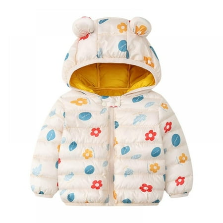 Baby Boys Girls Winter Coats Hoods Light Puffer Down Jacket Outwear