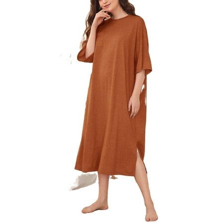 Casual Round Neck Sleepshirts 3/4 Sleeve Brown Womens Nightgowns & Sleepshirts (Women s)
Casual Round Neck Sleepshirts 3/4 Sleeve Brown Womens Nightgowns & Sleepshirts (Women s)