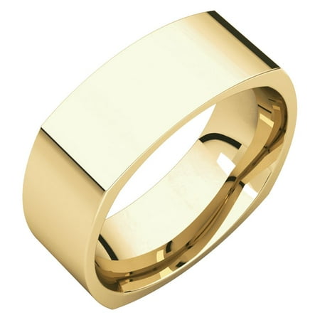 14k Yellow Gold 7mm Square Comfort Fit Band Ring Size 8 Jewelry Gifts for Women - 8.4 Grams