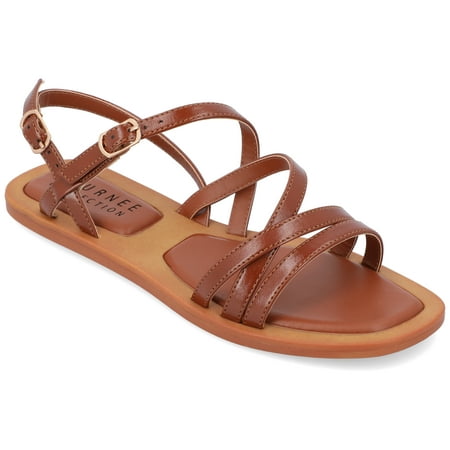 Journee Collection Womens Ennid Tru Comfort Foam Buckle Flat Sandals