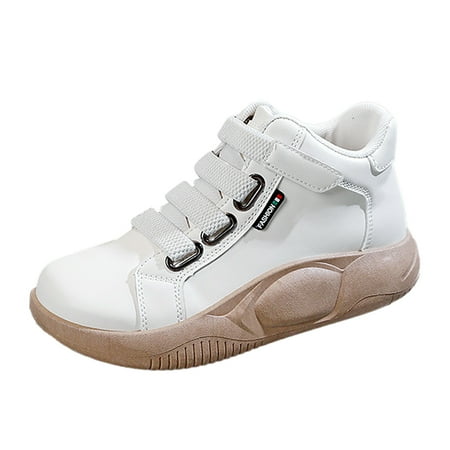 Puawkoer Women s Autumn New Hook Loop Thick Sole Casual High Rise Sport Shoes