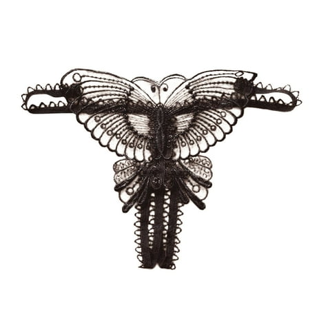 sebulube Under wear lingerie costume open back Women s Fashion Transparent Lace Butterfly Panties Thong Solid Color Black/Free Size
sebulube Under wear lingerie costume open back Women s Fashion Transparent Lace Butterfly Panties Thong Solid Color Black/Free Size