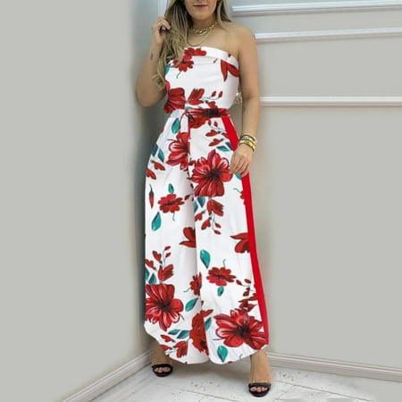 Women Fashion Halter Backless Slit Leg Floral Print Jumpsuit Pajamas Overalls for Women Juniors Body Suits
Women Fashion Halter Backless Slit Leg Floral Print Jumpsuit Pajamas Overalls for Women Juniors Body Suits