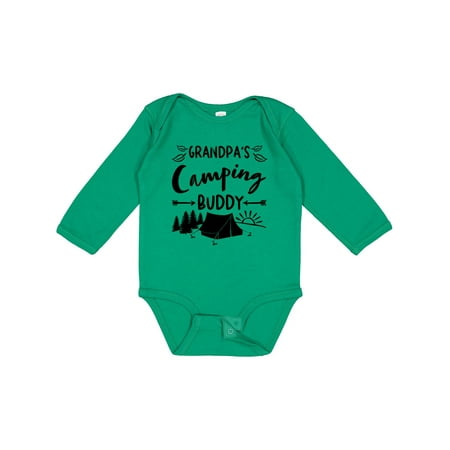 Inktastic Grandpas Camping Buddy Gift Baby Boy or Baby Girl Long Sleeve Bodysuit