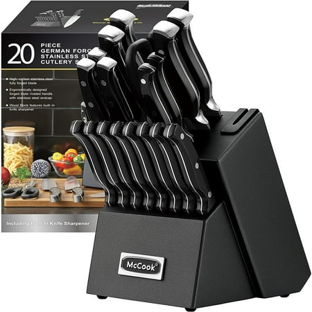 ® Mc65B Black Knife Sets 20 Pieces German Stainless Steel Forged Kitchen Knives Block Set With Built-In Knife Sharpener
® Mc65B Black Knife Sets 20 Pieces German Stainless Steel Forged Kitchen Knives Block Set With Built-In Knife Sharpener