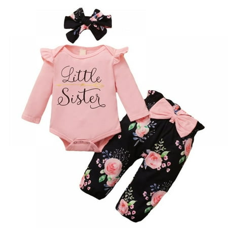 ESHOO 3Pcs Infant Newborn Baby Girls Outfits Romper Long Pants Set Ruffle Bodysuit + Floral Pant + Headband for Baby Girl 0-18 Months
ESHOO 3Pcs Infant Newborn Baby Girls Outfits Romper Long Pants Set Ruffle Bodysuit + Floral Pant + Headband for Baby Girl 0-18 Months