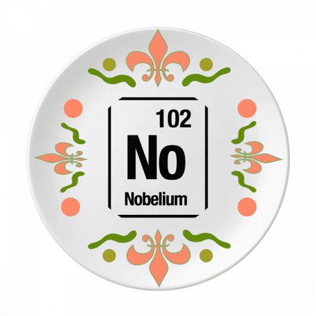 No Nobelium Checal Element chem Flower Ceramics Plate Tableware Dinner Dish