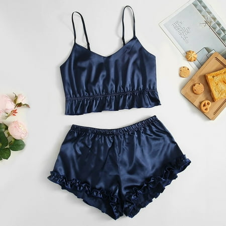 Qcmgmg 2 Pack Sleepwear Silk Nightgown Pajamas Set Ruffle Sexy Solid Color Cami And Shorts Pjs for Women
Qcmgmg 2 Pack Sleepwear Silk Nightgown Pajamas Set Ruffle Sexy Solid Color Cami And Shorts Pjs for Women