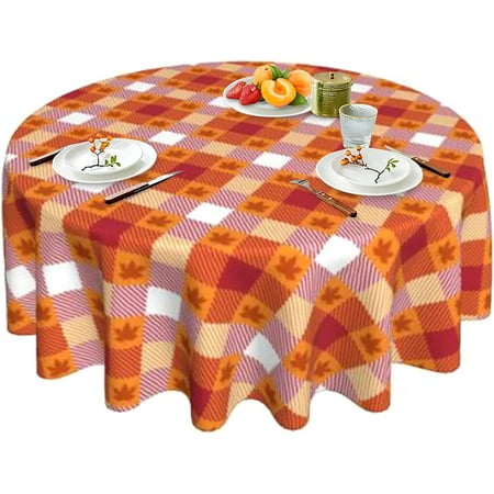 Fall Plaid Tablecloth Autumn Maple Leaf Tablecloth Round 60 Inch Washable Reusable Table Cover for Home Party Picnic Table Decor
Fall Plaid Tablecloth Autumn Maple Leaf Tablecloth Round 60 Inch Washable Reusable Table Cover for Home Party Picnic Table Decor