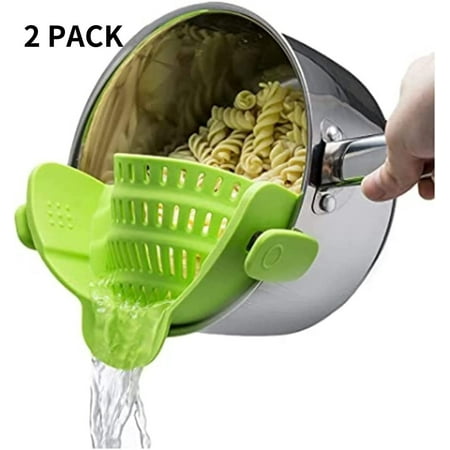 OKEPOO 2 Pack Pot Strainer and Pasta Strainer - Adjustable Silicone Clip On Strainer for Pots Pans and Bowls - Kitchen Colander - Green
OKEPOO 2 Pack Pot Strainer and Pasta Strainer - Adjustable Silicone Clip On Strainer for Pots Pans and Bowls - Kitchen Colander - Green
