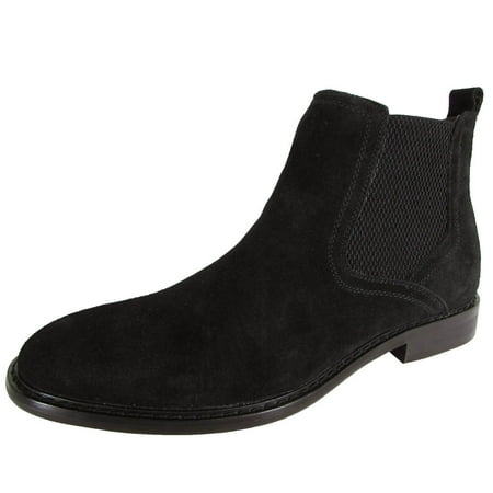 Steve Madden Mens Aziz-S Pull On Chelsea Boot Shoes Black Suede US 8.5