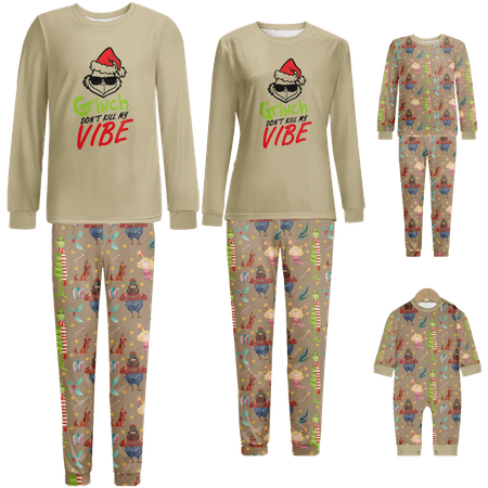 Matching Family Christmas Pajamas Sleepwear Set The Grinch Khaki Print Baby-Kids-Adult-Pet Size 2-Piece Top and Pants Bodysuits Clothes Pajamas Set
Matching Family Christmas Pajamas Sleepwear Set The Grinch Khaki Print Baby-Kids-Adult-Pet Size 2-Piece Top and Pants Bodysuits Clothes Pajamas Set
