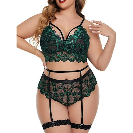Woobling Ladies Lingerie Set 3 Pieces Bodysuit Sexy Teddy Babydoll Women Sheer Valentine s Day Green 5XL
Woobling Ladies Lingerie Set 3 Pieces Bodysuit Sexy Teddy Babydoll Women Sheer Valentine s Day Green 5XL