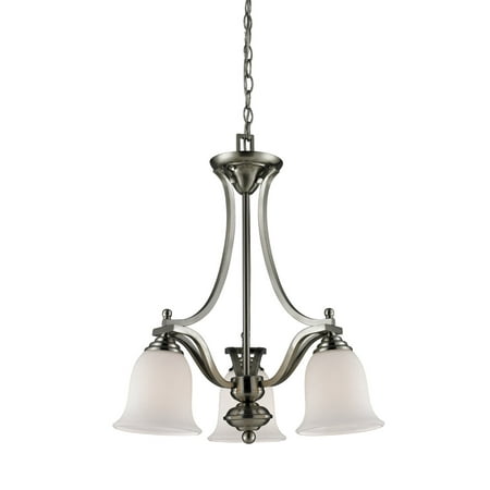 Chandeliers 3 Light With Brushed Nickel Finish Steel Medium Base Bulb 20 inch 300 Watts
Chandeliers 3 Light With Brushed Nickel Finish Steel Medium Base Bulb 20 inch 300 Watts