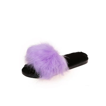 Fangasis Ladies Fashion Plush Slipper Slip On Casual Home Shoes Indoor Outdoor Lightweight Open Toe Fluffy Slides Purple 5.5-6
Fangasis Ladies Fashion Plush Slipper Slip On Casual Home Shoes Indoor Outdoor Lightweight Open Toe Fluffy Slides Purple 5.5-6