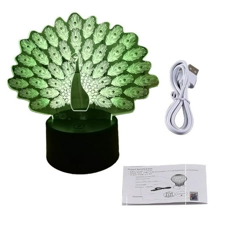 Leking 3D Peafowl Led 7 Color Change 3D Led Light Night Light For Kids Or As Gifts For Women Kids Girls Boys graceful
Leking 3D Peafowl Led 7 Color Change 3D Led Light Night Light For Kids Or As Gifts For Women Kids Girls Boys graceful