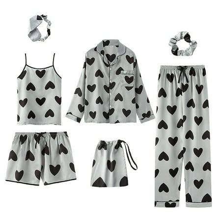 Strap Sleepwear Pyjamas Women s 7 Pieces Pink Pajamas Sets Satin Silk Lingerie Homewear Sleepwear Pyjamas Set Pijamas For Woman
Strap Sleepwear Pyjamas Women s 7 Pieces Pink Pajamas Sets Satin Silk Lingerie Homewear Sleepwear Pyjamas Set Pijamas For Woman