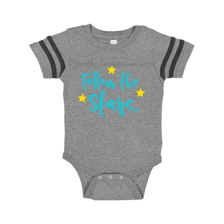 Inktastic Follow The Stars - Blue Yellow Gift Baby Boy or Baby Girl Bodysuit