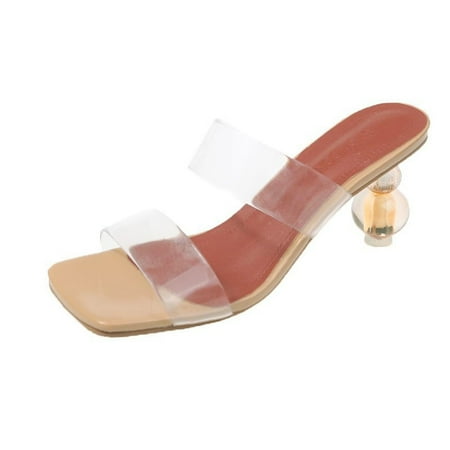 OAVQHLG3B Women s Comfortable Sexy Special Shaped Heel Transparent Vamp Square Heel Sandals Slippers
OAVQHLG3B Women s Comfortable Sexy Special Shaped Heel Transparent Vamp Square Heel Sandals Slippers