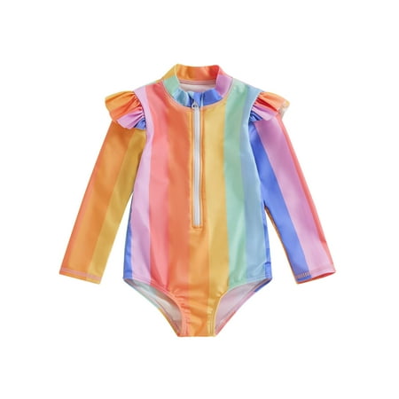 Licupiee Baby Girls Bikini Long Sleeve Zipper Closure Colorful Striped Summer Swimming Bathing Swimsuit Swimwear
Licupiee Baby Girls Bikini Long Sleeve Zipper Closure Colorful Striped Summer Swimming Bathing Swimsuit Swimwear