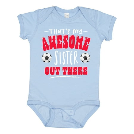 Inktastic That s My Awesome Sister out There with Soccer Balls Gift Baby Boy or Baby Girl Bodysuit
Inktastic That s My Awesome Sister out There with Soccer Balls Gift Baby Boy or Baby Girl Bodysuit