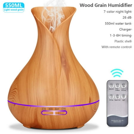 New 550ml Wood Essential Oil Diffuser Ultrasonic USB Air Humidifier With 7 Color LED Lights Remote Control Office Home Difusor
New 550ml Wood Essential Oil Diffuser Ultrasonic USB Air Humidifier With 7 Color LED Lights Remote Control Office Home Difusor