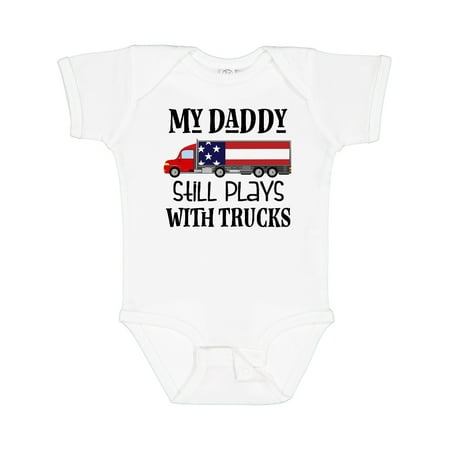 Inktastic Daddy Plays with Trucks Gift Baby Boy or Baby Girl Bodysuit