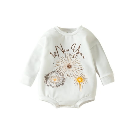 sdghg Baby Boys Girls Romper Long Sleeve Crew Neck Fireworks/Wreath Print Bodysuit for New Year
sdghg Baby Boys Girls Romper Long Sleeve Crew Neck Fireworks/Wreath Print Bodysuit for New Year