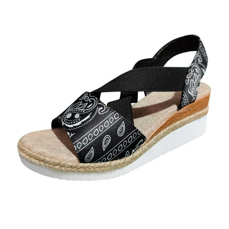 TAIAOJING Women Sandals Cashew Flower Fabric Elastic Wedge Wedge Platform Fish Mouth Sandals Fashion Shoes Zapatos
TAIAOJING Women Sandals Cashew Flower Fabric Elastic Wedge Wedge Platform Fish Mouth Sandals Fashion Shoes Zapatos