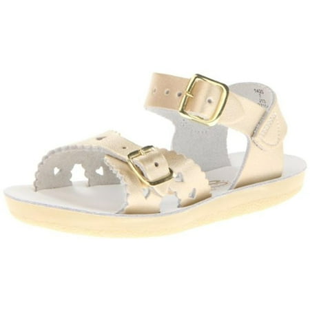 Salt Water Sandals Girls Sweetheart Laser Cut Faux Leather Sandals