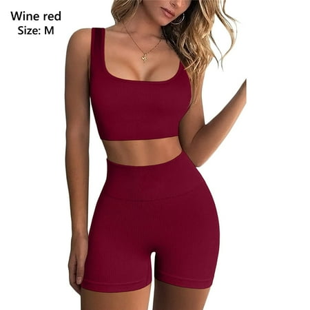 2 Piece Running High Waist Running Shorts Crop Tank Yoga Sets Seamless Workout Sets Sport Bra Workout Sets for Women WINE RED M
2 Piece Running High Waist Running Shorts Crop Tank Yoga Sets Seamless Workout Sets Sport Bra Workout Sets for Women WINE RED M