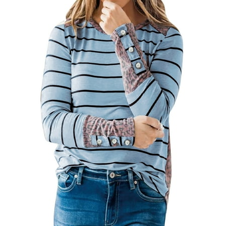 QYZEU Uillnoodu Womens Long Sleeve Tops Under Scrub Women Long Sleeve Shirts Ladies Round Neck Long Sleeve Button Top Leopard Stitching Pullover Casual T Shirt
QYZEU Uillnoodu Womens Long Sleeve Tops Under Scrub Women Long Sleeve Shirts Ladies Round Neck Long Sleeve Button Top Leopard Stitching Pullover Casual T Shirt